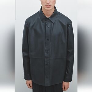 Massimo  Dutti Nappa leather shirt  SZ S NWT